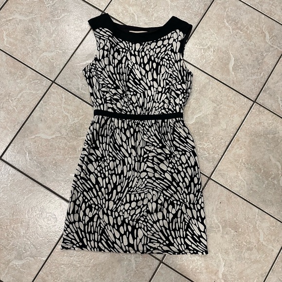 Loft Black and White Patterned Dress XSP - Picture 1 of 6